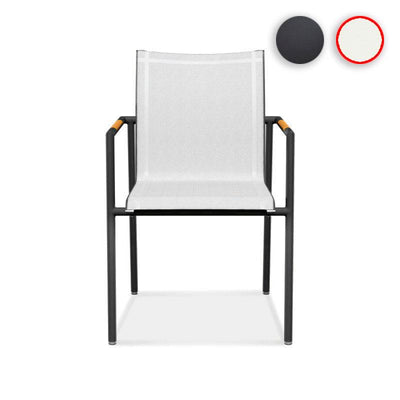 Chaise empilable Dexa en aluminium thermolaqué + revêtement Batyline