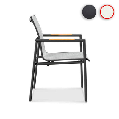Chaise empilable Dexa en aluminium thermolaqué + revêtement Batyline