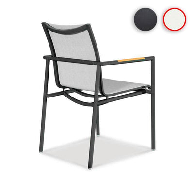 Chaise empilable Dexa en aluminium thermolaqué + revêtement Batyline