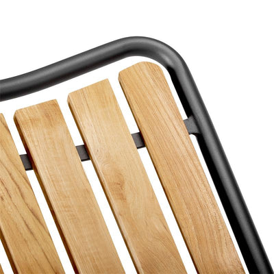 Chaise longue Ellen en teck/teck anthracite de qualité A avec revêtement en poudre d'aluminium