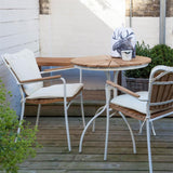 Ellen stacking chair teak/white teak grade A with aluminum powder-coated