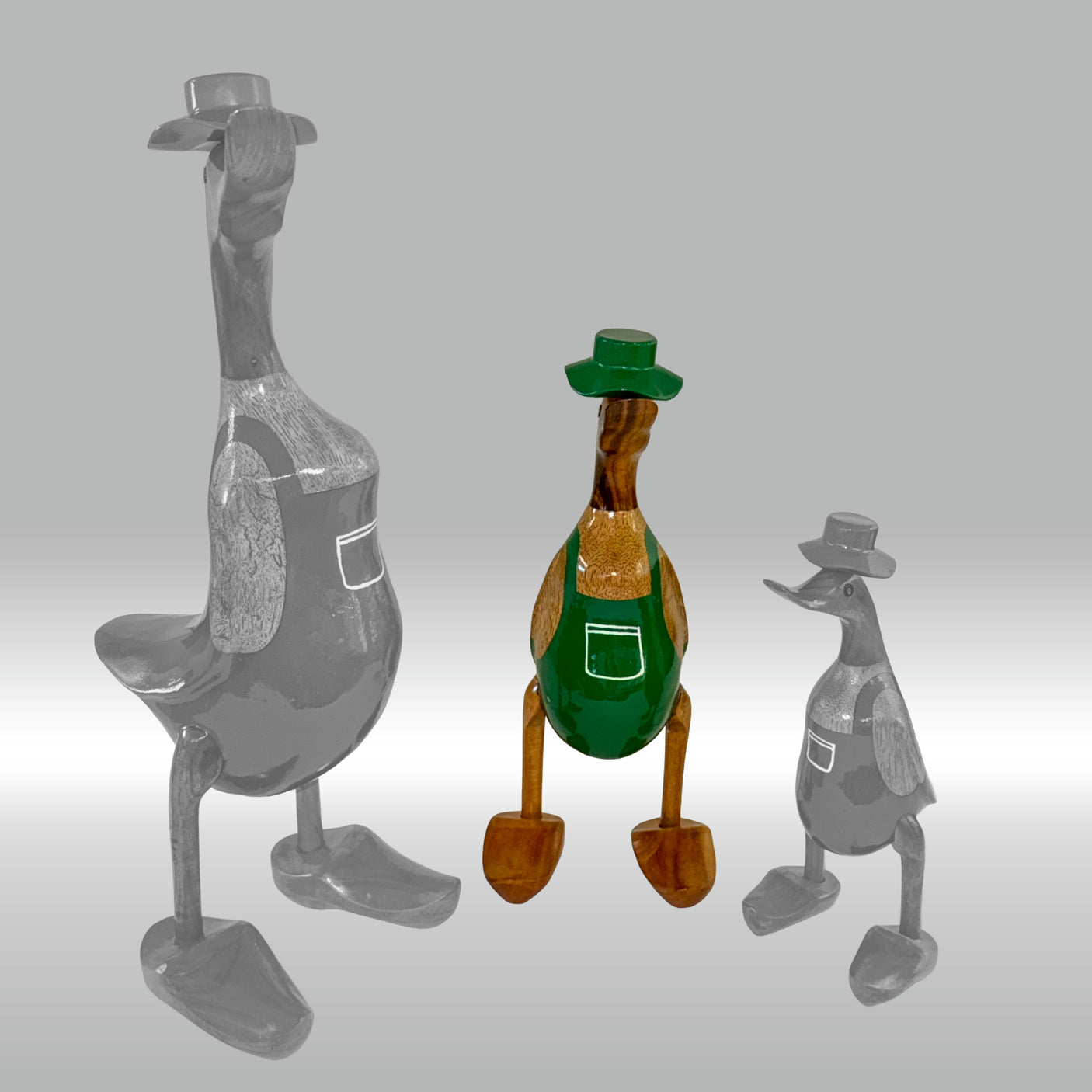 Ente Gärtner mittel »Karl« grüne Schürze mit Blümchen