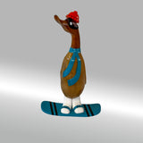 Ente Snowboarder groß »Manni« blaues Board und Schal  ca. 41 cm hoch
