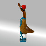 Ente Snowboarder groß »Manni« blaues Board und Schal  ca. 41 cm hoch