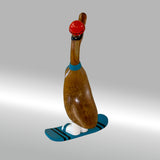 Ente Snowboarder groß »Manni« blaues Board und Schal  ca. 41 cm hoch