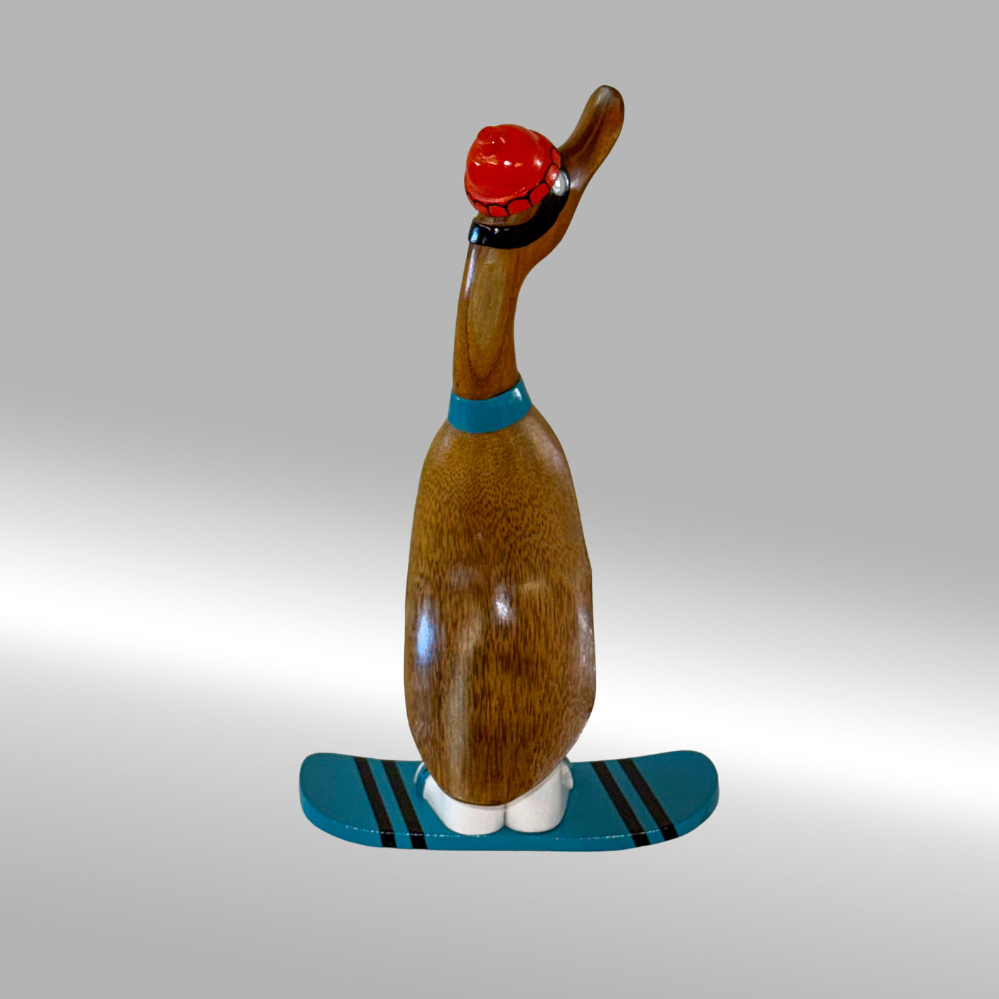 Ente Snowboarder groß »Manni« blaues Board und Schal  ca. 41 cm hoch