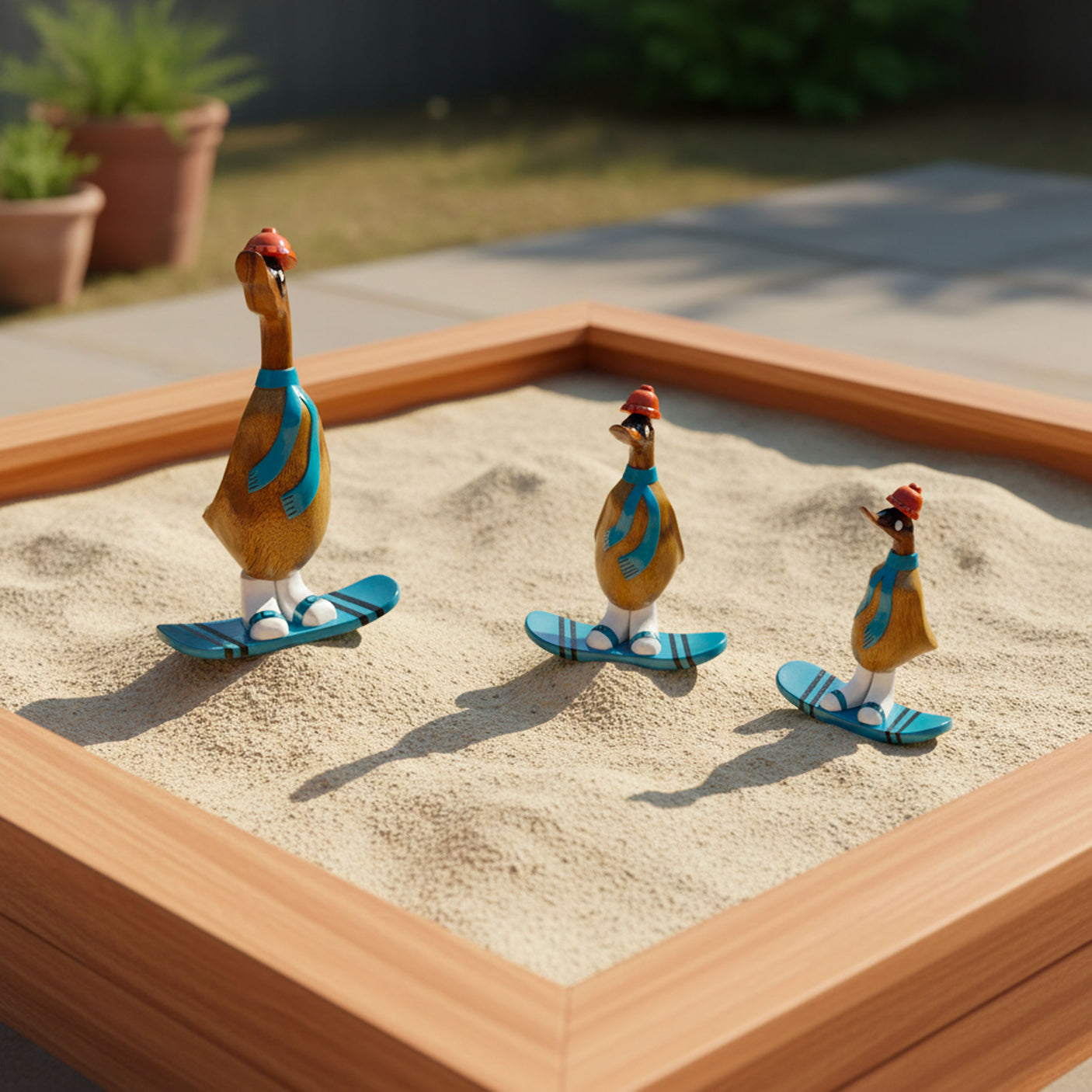 Ente Snowboarder mittel »Hanna« blaues Board und Schal ca. 29 cm hoch