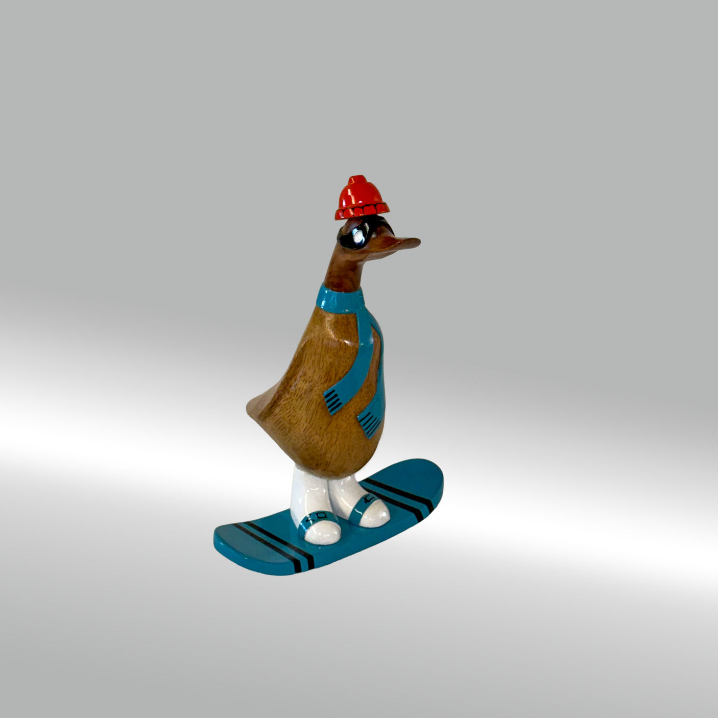 Ente Snowboarder mittel »Hanna« blaues Board und Schal ca. 29 cm hoch
