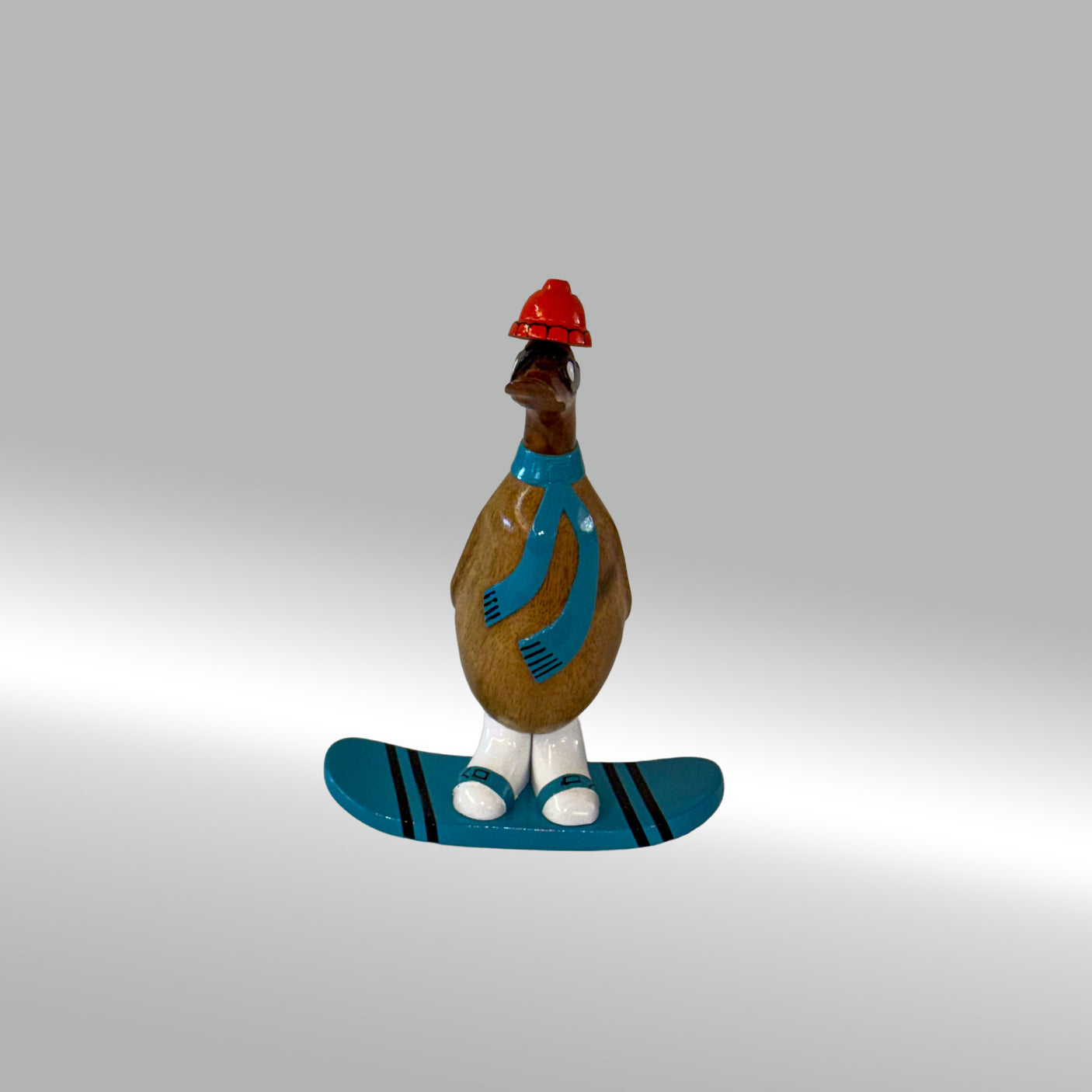 Ente Snowboarder mittel »Hanna« blaues Board und Schal ca. 29 cm hoch