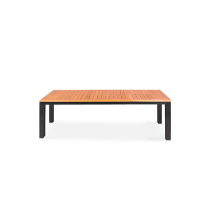 Florence aluminum front extending table 230/160x100x77 cm Certified Teak GRADE A with aluminum frame