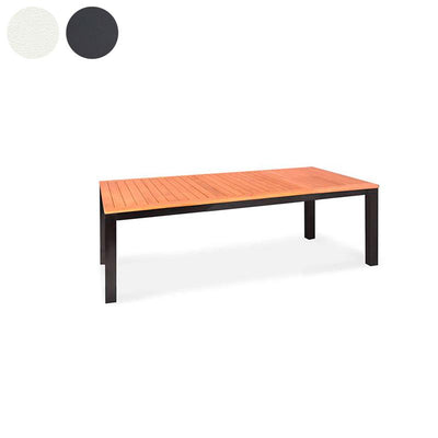 Florence aluminum front extending table 230/160x100x77 cm Certified Teak GRADE A with aluminum frame