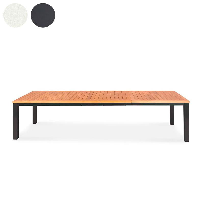 Florence aluminum front extending table 310/210x100x77 cm Certified Teak GRADE A with aluminum frame