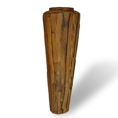 Vase en teck Hendrik grande forme élancée 155 cm de haut