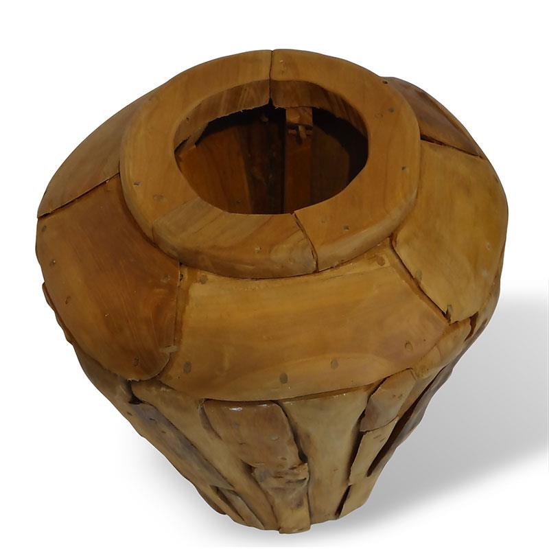 Teakholzvase Hendrik klein bauchige Form 45 cm hoch