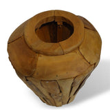 Teakholzvase Hendrik klein bauchige Form 45 cm hoch
