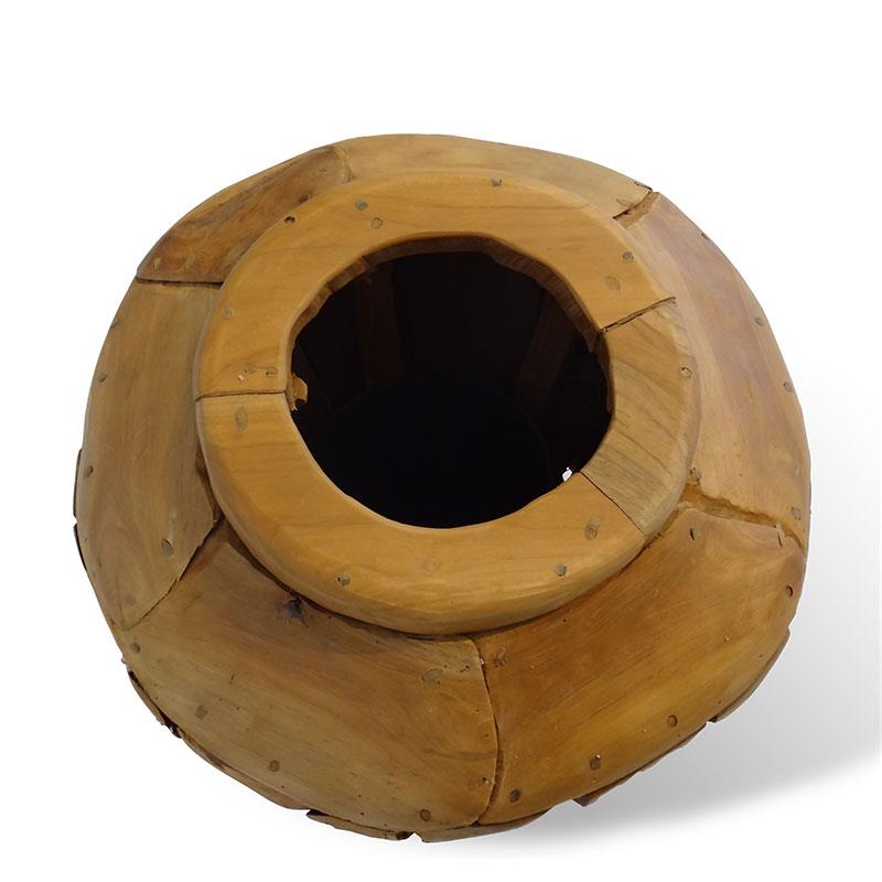 Teakholzvase Hendrik klein bauchige Form 45 cm hoch