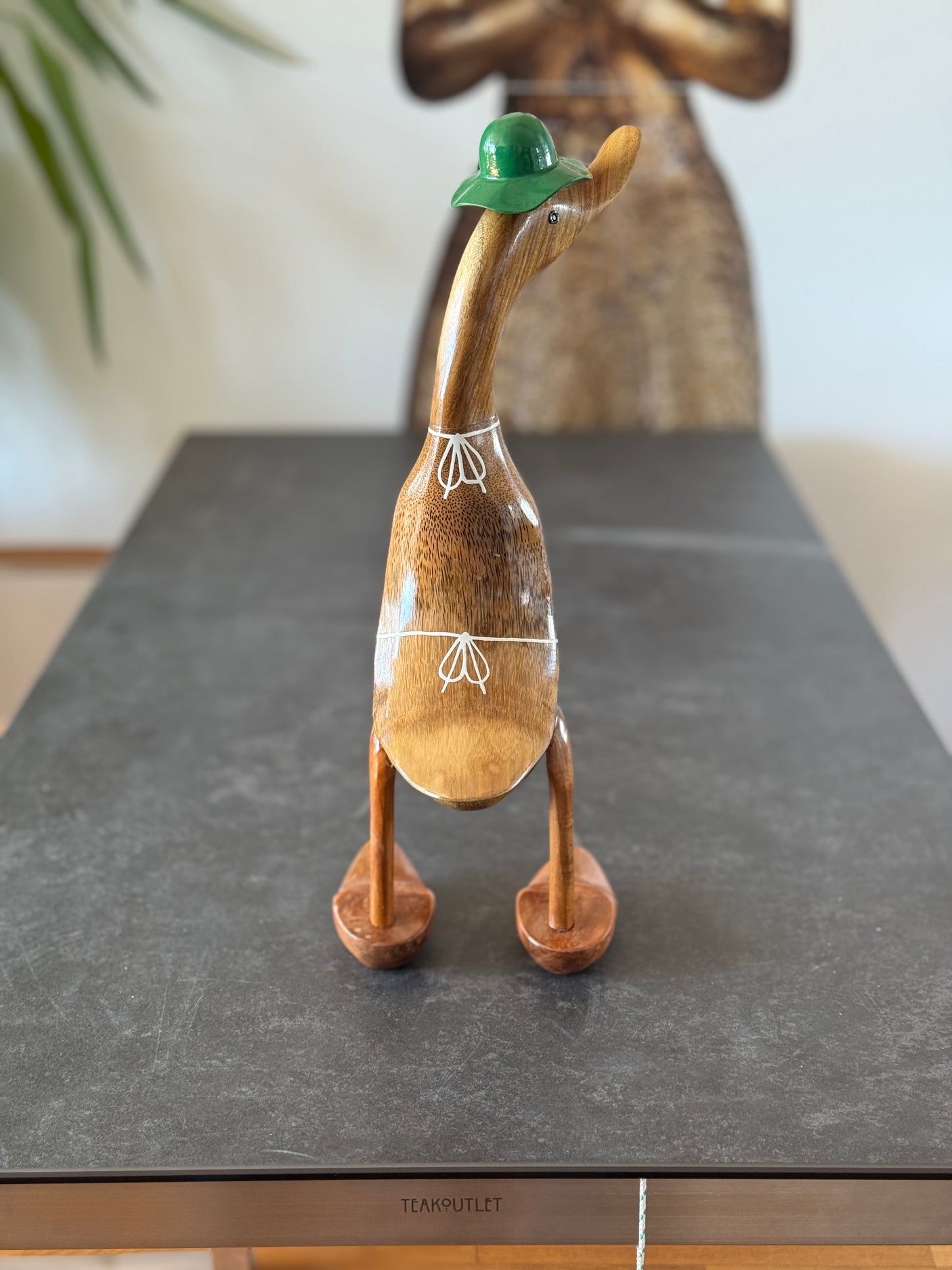 Ente Gärtnerin groß »Barbara« grüne Schürze mit Blümchen