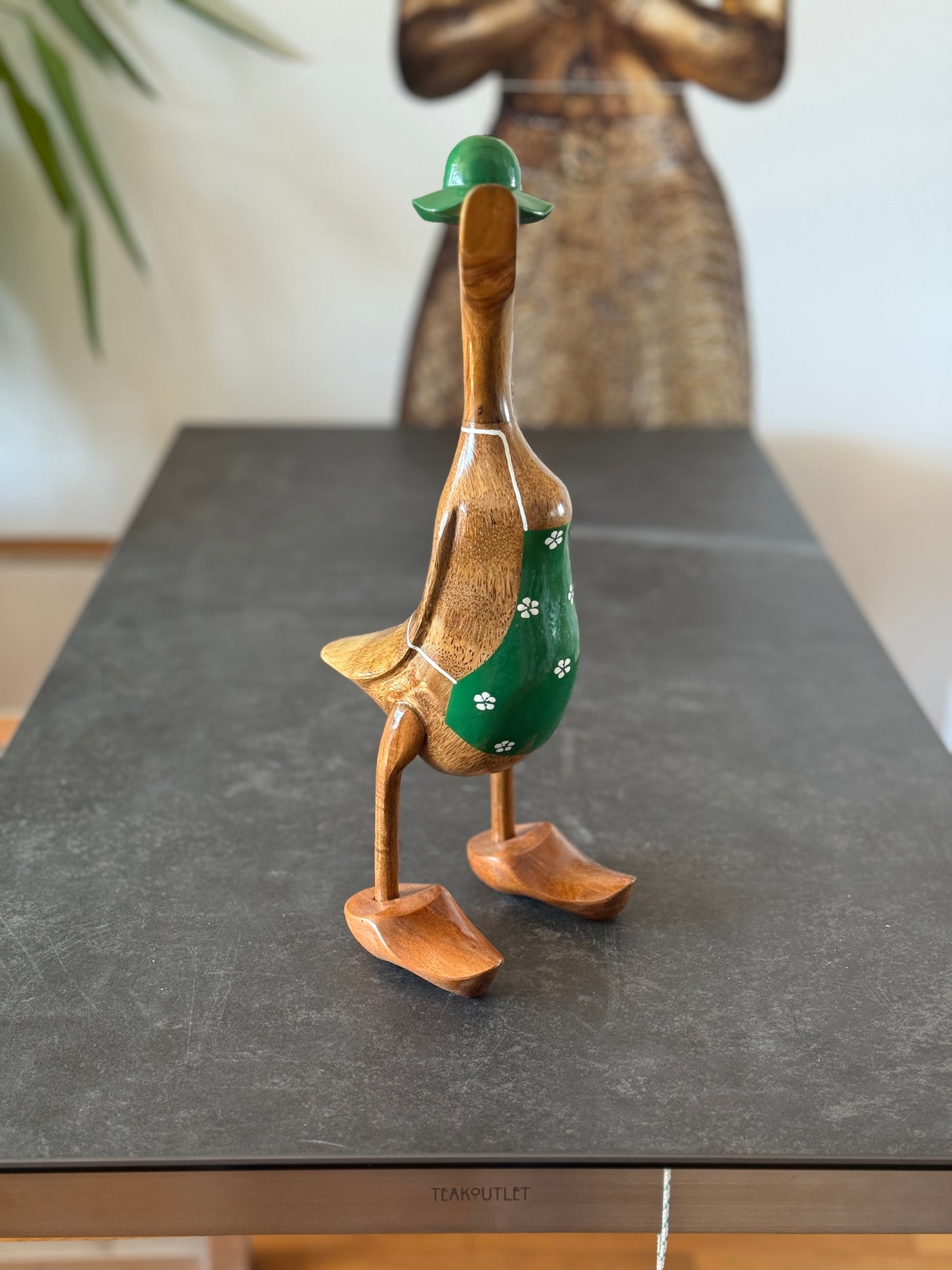 Ente Gärtnerin groß »Barbara« grüne Schürze mit Blümchen
