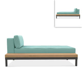 Lisse Liege Teakholzablage links oder rechts Teak mit Aluminium + Polster