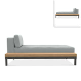 Lisse Liege Teakholzablage links oder rechts Teak mit Aluminium + Polster