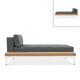 Lisse Liege Teakholzablage links oder rechts Teak mit Aluminium + Polster