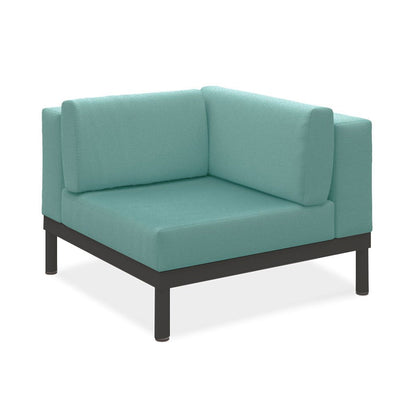 Banquette d'angle Lisse en teck avec aluminium + rembourrage