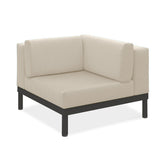 Banquette d'angle Lisse en teck avec aluminium + rembourrage