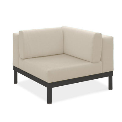 Banquette d'angle Lisse en teck avec aluminium + rembourrage