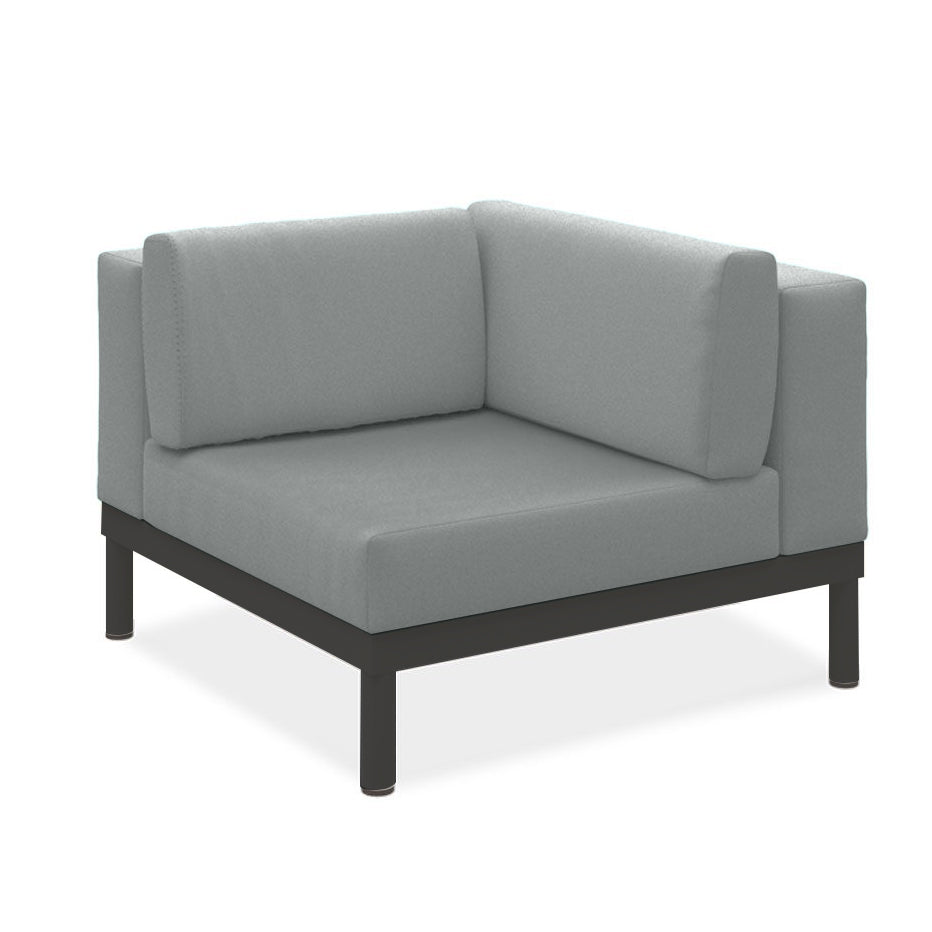 Banquette d'angle Lisse en teck avec aluminium + rembourrage