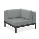 Banquette d'angle Lisse en teck avec aluminium + rembourrage