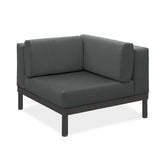 Banquette d'angle Lisse en teck avec aluminium + rembourrage