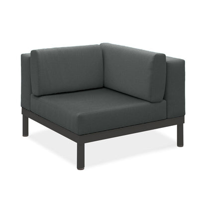 Banquette d'angle Lisse en teck avec aluminium + rembourrage