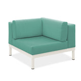 Banquette d'angle Lisse en teck avec aluminium + rembourrage