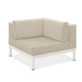 Banquette d'angle Lisse en teck avec aluminium + rembourrage