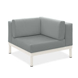 Banquette d'angle Lisse en teck avec aluminium + rembourrage