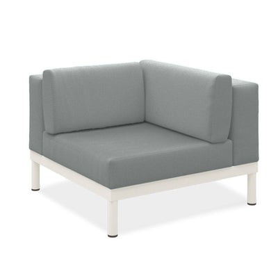 Banquette d'angle Lisse en teck avec aluminium + rembourrage