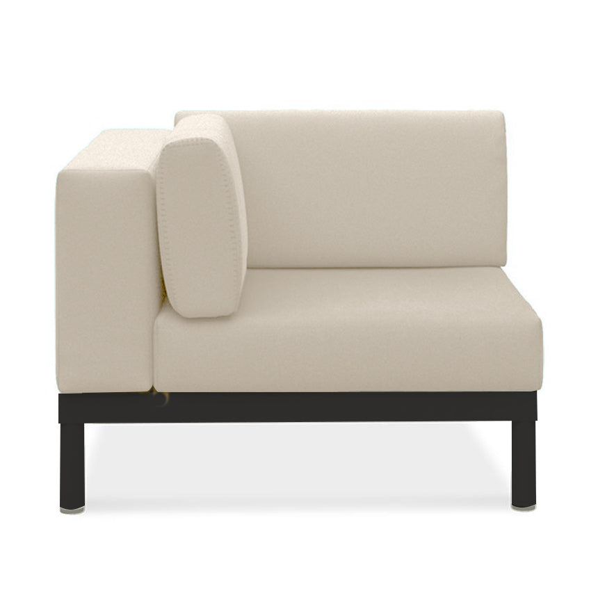 Banquette d'angle Lisse en teck avec aluminium + rembourrage