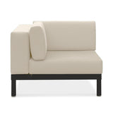 Banquette d'angle Lisse en teck avec aluminium + rembourrage