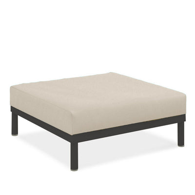 Lisse Ottomane Teak mit Aluminium + Polster