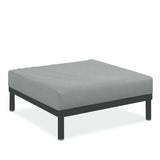 Pouf Lisse en teck avec aluminium et rembourrage