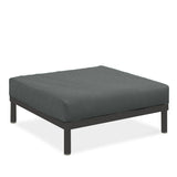 Pouf Lisse en teck avec aluminium et rembourrage