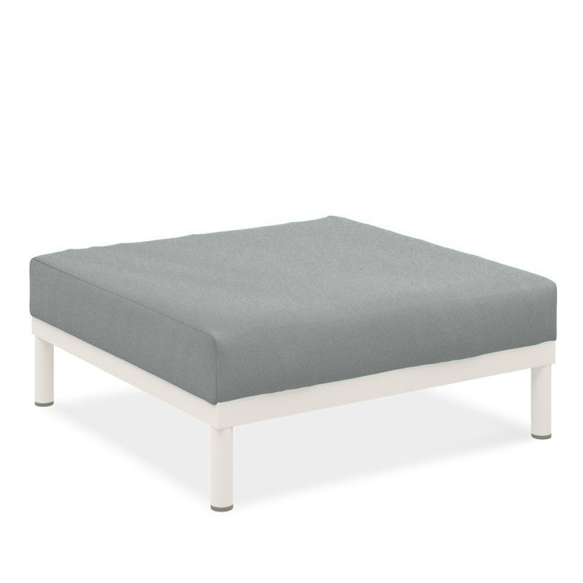Pouf Lisse en teck avec aluminium et rembourrage