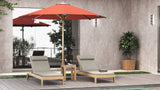 Chaise longue Nivelle 200 x 65 x 25 cm sans accoudoirs - Teck certifié GRADE A + ferrures inox