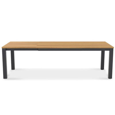 Planka aluminum front extending table 250/180 x 90 x 77 cm brushed teak grade A with aluminum frame