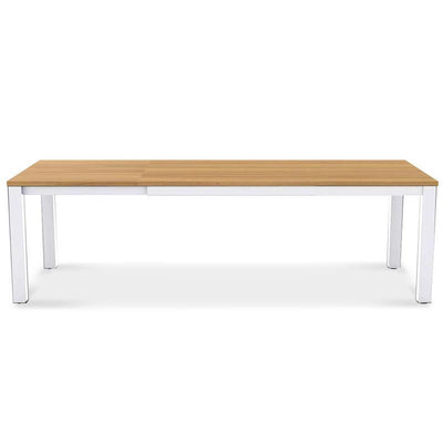 Planka aluminum front extending table 250/180 x 90 x 77 cm brushed teak grade A with aluminum frame