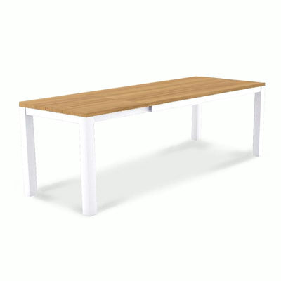 Planka aluminum front extending table 250/180 x 90 x 77 cm brushed teak grade A with aluminum frame