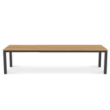 Table extensible Planka en aluminium 310/210 x 100 x 77 cm en teck brossé de qualité A avec cadre en aluminium