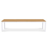 Table extensible Planka en aluminium 310/210 x 100 x 77 cm en teck brossé de qualité A avec cadre en aluminium