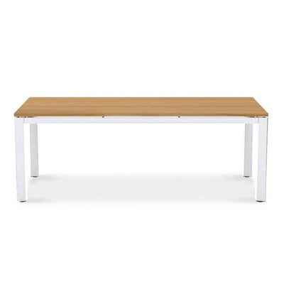 Planka aluminum dining table 210x100x76cm powder-coated teak grade A brushed with aluminum frame
