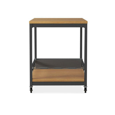 Planka aluminum serving trolley 100x60x76cm brushed teak grade A with aluminum frame